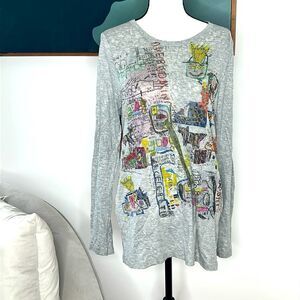 INoah Pullover Art Top Women’s Size Medium Made In USA Preowned